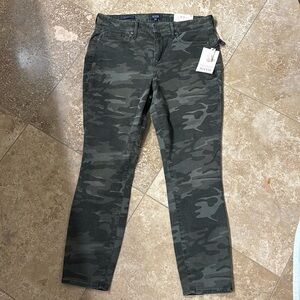 NYDJ Ami Skinny High Rise Stretch Slimming Compression Camo Print Jeans Size 12